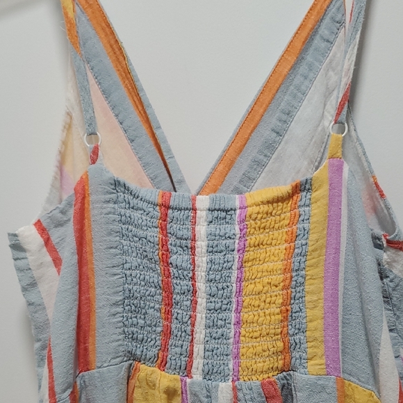 Striped Yellow and Blue Midi Dress - Picture 8 of 16